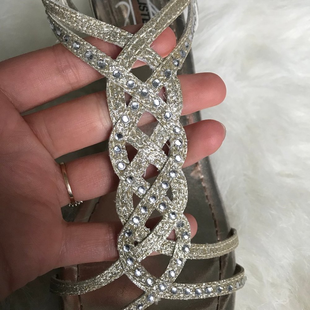 Gold Sparkle Low Heel